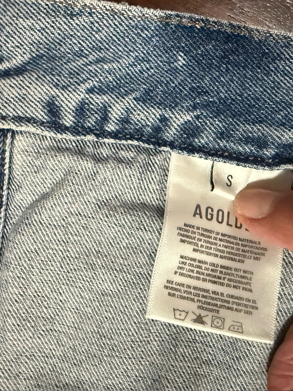 AGOLDE Light Wash Denim Vest, size small - Picture 3 of 3